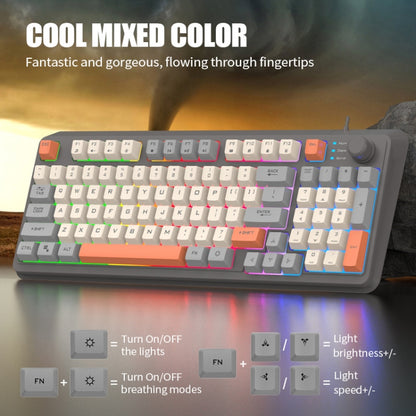 XUNFOX K82 Three-colors 94-Keys Blacklit USB Wired Gaming Keyboard, Cable Length: 1.5m(Shimmer) - Wired Keyboard by buy2fix | Online Shopping UK | buy2fix