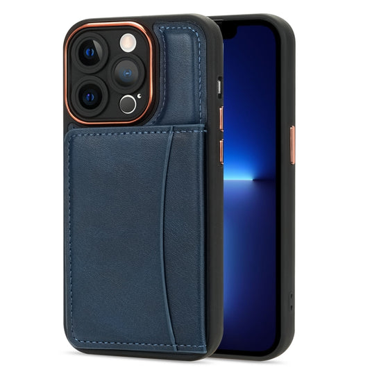 For iPhone 13 Pro Max Multifunctional Magsafe Magnetic Card Bag Phone Case(Blue) - iPhone 13 Pro Max Cases by buy2fix | Online Shopping UK | buy2fix