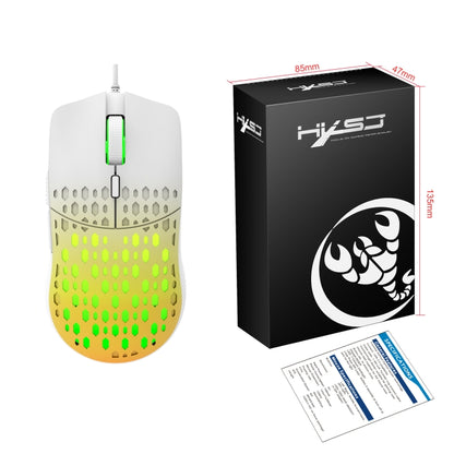 HXSJ S500 3600DPI Colorful Luminous Wired Mouse, Cable Length: 1.5m(Yellow) - Wired Mice by HXSJ | Online Shopping UK | buy2fix