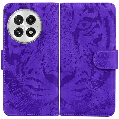 For OnePlus 13 Tiger Embossing Pattern Flip Leather Phone Case(Purple) - OnePlus Cases by buy2fix | Online Shopping UK | buy2fix