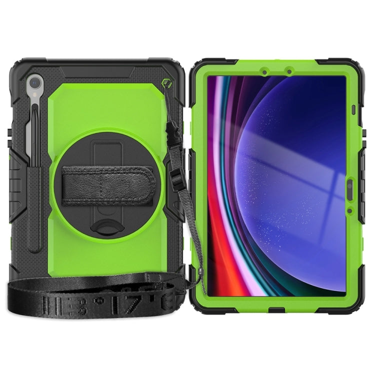 For Samsung Galaxy Tab S9 / S9 FE Silicone + PC Tablet Case(Black+Yellow Green) - Galaxy Tab S9 Cases by buy2fix | Online Shopping UK | buy2fix