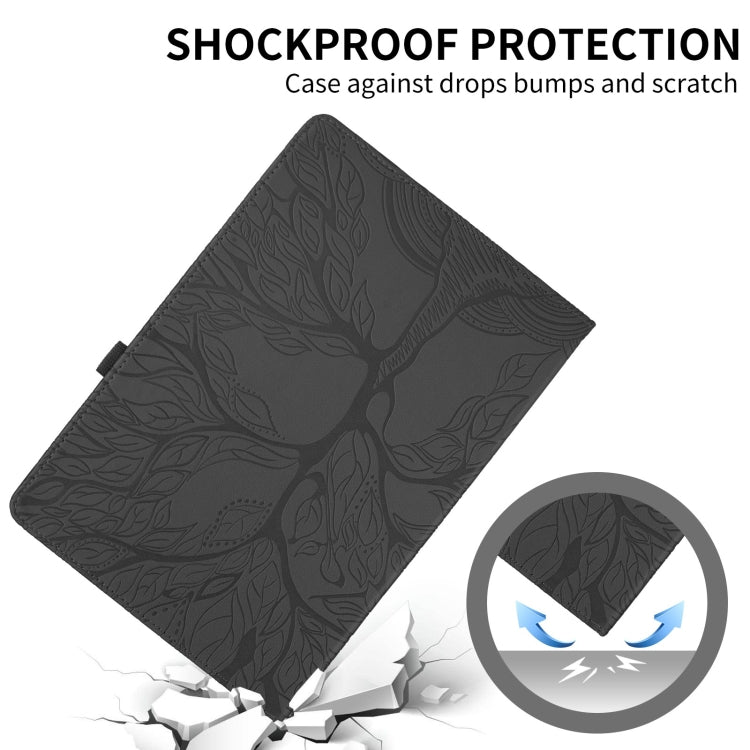 For iPad Pro 11 2024 Tree Life Embossed Rotation Leather Smart Tablet Case(Black) - iPad Pro 11 2024 Cases by buy2fix | Online Shopping UK | buy2fix