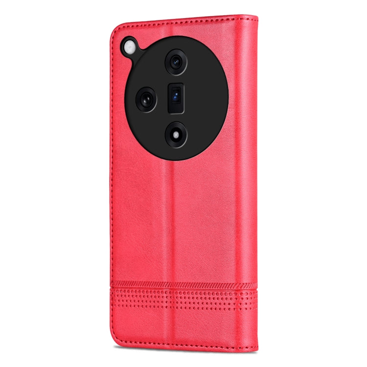 For OPPO Find X7 AZNS Magnetic Calf Texture Flip Leather Phone Case(Red) - OPPO Cases by AZNS | Online Shopping UK | buy2fix