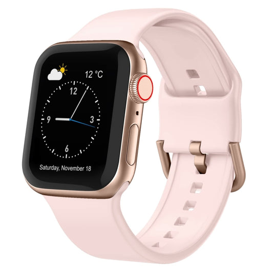 For Apple Watch Series 8 41mm Pin Buckle Silicone Watch Band(Pink Sand) - Watch Bands by buy2fix | Online Shopping UK | buy2fix