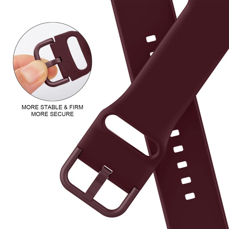 For Apple Watch Series 8 41mm Pin Buckle Silicone Watch Band(Wine Red) - Watch Bands by buy2fix | Online Shopping UK | buy2fix