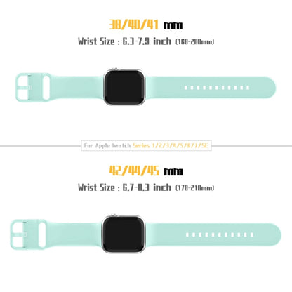 For Apple Watch Series 8 45mm Pin Buckle Silicone Watch Band(Mint Green) - Watch Bands by buy2fix | Online Shopping UK | buy2fix