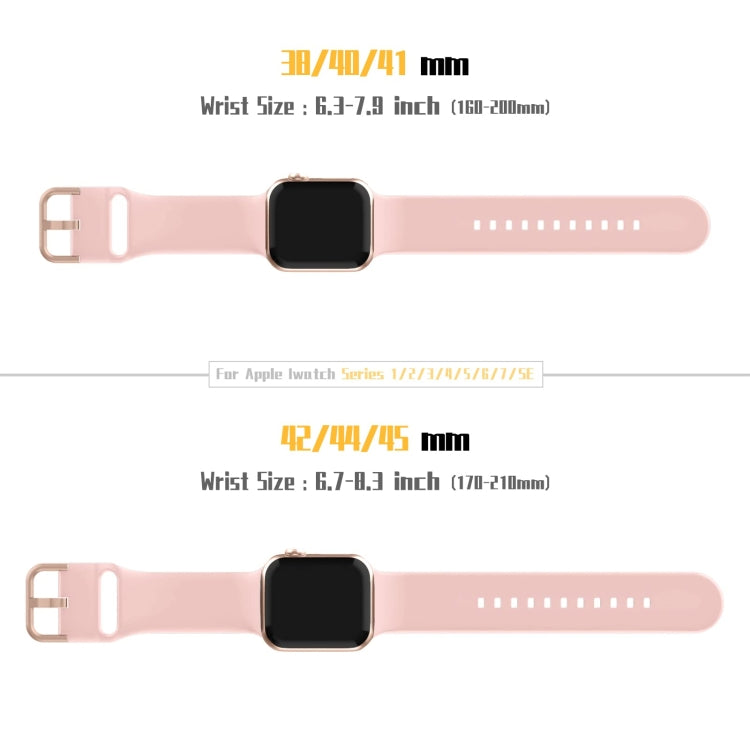 For Apple Watch Series 8 45mm Pin Buckle Silicone Watch Band(Pink) - Watch Bands by buy2fix | Online Shopping UK | buy2fix