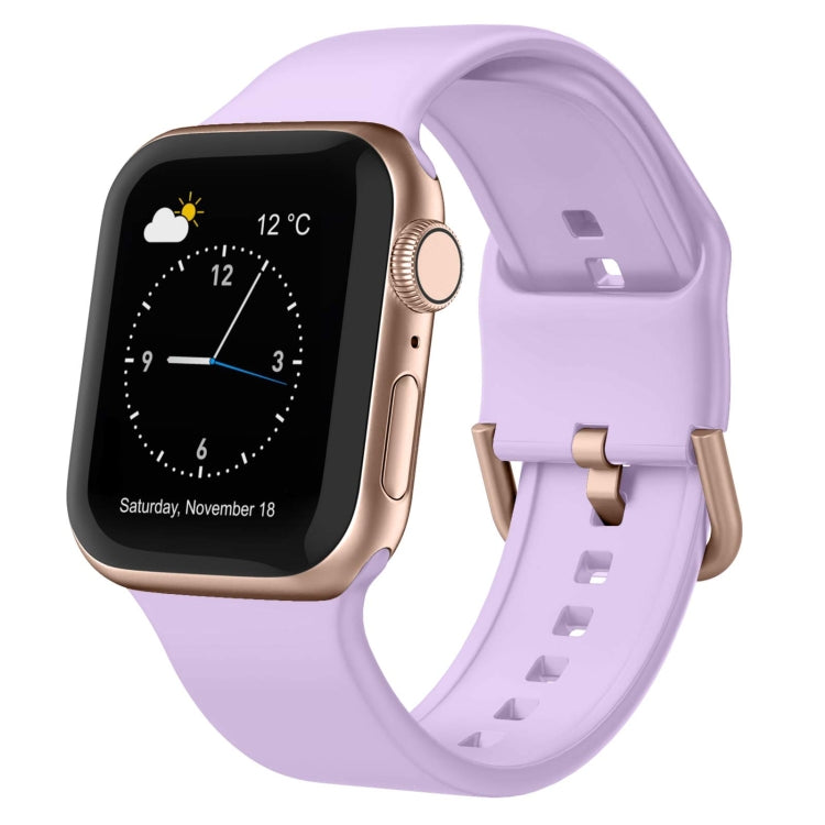 For Apple Watch SE 40mm Pin Buckle Silicone Watch Band(Lavender) - Watch Bands by buy2fix | Online Shopping UK | buy2fix