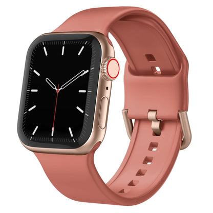 For Apple Watch SE 44mm Pin Buckle Silicone Watch Band(Coral) - Watch Bands by buy2fix | Online Shopping UK | buy2fix