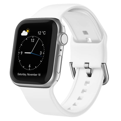 For Apple Watch Series 6 44mm Pin Buckle Silicone Watch Band(White) - Watch Bands by buy2fix | Online Shopping UK | buy2fix