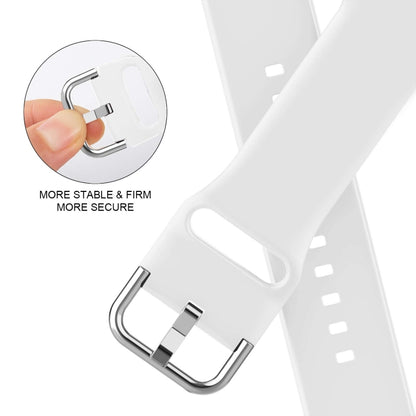 For Apple Watch 42mm Pin Buckle Silicone Watch Band(White) - Watch Bands by buy2fix | Online Shopping UK | buy2fix