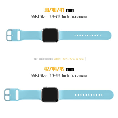 For Apple Watch Series 9 45mm Pin Buckle Silicone Watch Band(Light Blue) - Watch Bands by buy2fix | Online Shopping UK | buy2fix