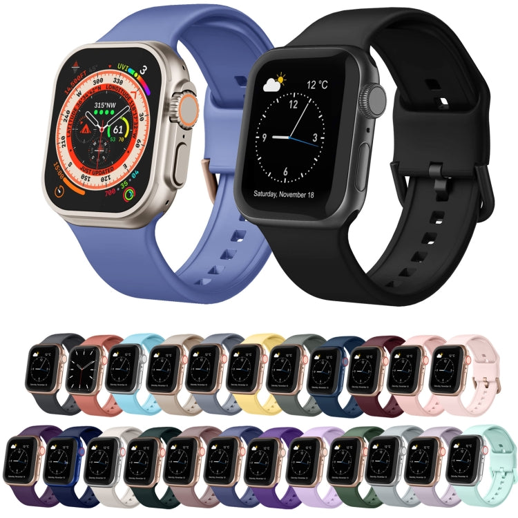 For Apple Watch Series 9 45mm Pin Buckle Silicone Watch Band(Violet Gray) - Watch Bands by buy2fix | Online Shopping UK | buy2fix