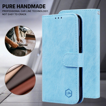 For Google Pixel 9 Pro Skin Feeling Oil Leather Texture PU + TPU Phone Case(Light Blue) - Google Cases by buy2fix | Online Shopping UK | buy2fix