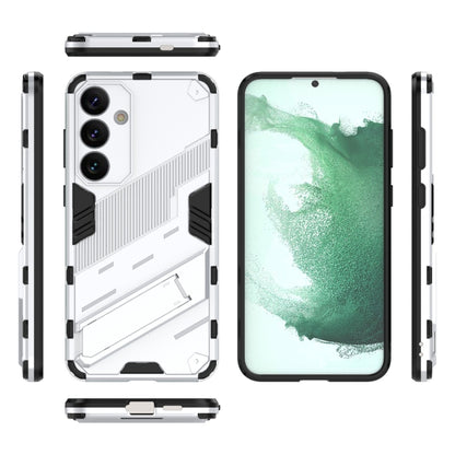 For Samsung Galaxy S24+ 5G Punk Armor 2 in 1 PC + TPU Shockproof Phone Case with Invisible Holder(White) - Galaxy S24+ 5G Cases by buy2fix | Online Shopping UK | buy2fix