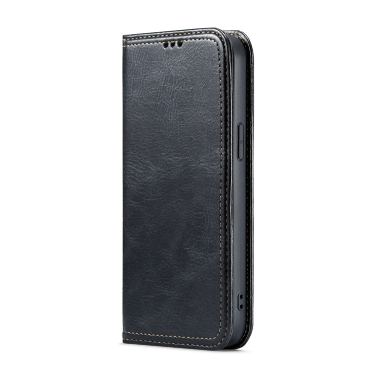 For iPhone 15 Pro Max Fierre Shann Vintage Bark Texture Wallet Leather Phone Case(Black) - iPhone 15 Pro Max Cases by FIERRE SHANN | Online Shopping UK | buy2fix