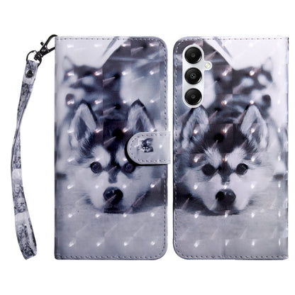 For Samsung Galaxy A15 3D Painted Leather Phone Case(Husky) - Galaxy Phone Cases by buy2fix | Online Shopping UK | buy2fix