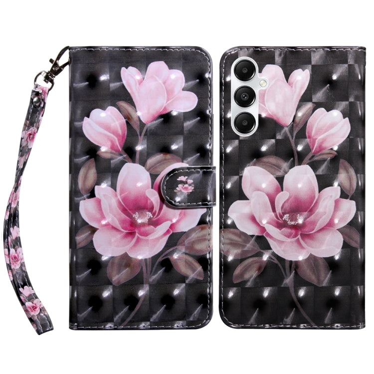 For Samsung Galaxy A35 5G 3D Painted Leather Phone Case(Pink Flower) - Galaxy Phone Cases by buy2fix | Online Shopping UK | buy2fix