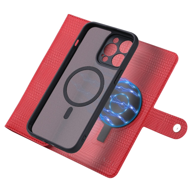 For iPhone 14 Pro Max ViLi GHB Series MagSafe Magnetic Zipper Leather Phone Case(Red) - iPhone 14 Pro Max Cases by ViLi | Online Shopping UK | buy2fix