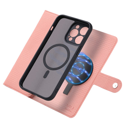 For iPhone 15 Plus ViLi GHB Series MagSafe Magnetic Zipper Leather Phone Case(Pink) - iPhone 15 Plus Cases by ViLi | Online Shopping UK | buy2fix