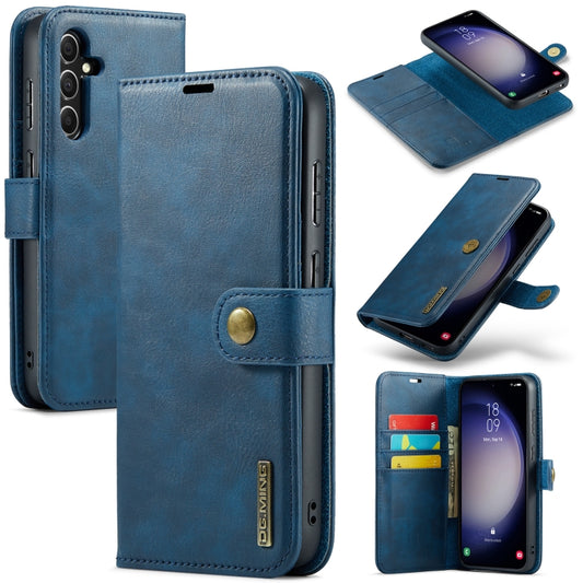 For Samsung Galaxy A55 5G DG.MING Crazy Horse Texture Detachable Magnetic Leather Case(Blue) - Galaxy Phone Cases by DG.MING | Online Shopping UK | buy2fix