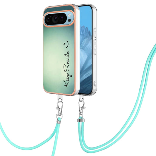 For Google Pixel 9 Pro XL Electroplating Dual-side IMD Phone Case with Lanyard(Smile) - Google Cases by buy2fix | Online Shopping UK | buy2fix