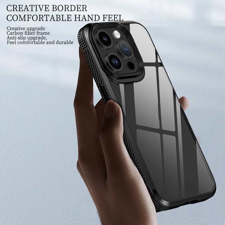 For iPhone 15 Pro Max iPAKY MG Series Transparent PC+TPU Phone Case(Black) - iPhone 15 Pro Max Cases by iPAKY | Online Shopping UK | buy2fix