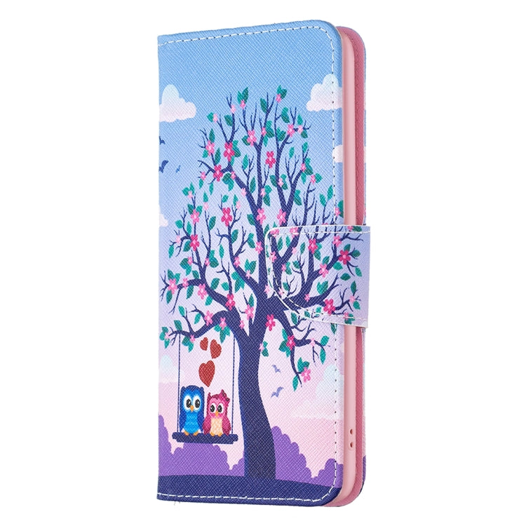 For Motorola Moto G14 4G Colored Drawing Pattern Leather Phone Case(Owl) - Motorola Cases by buy2fix | Online Shopping UK | buy2fix