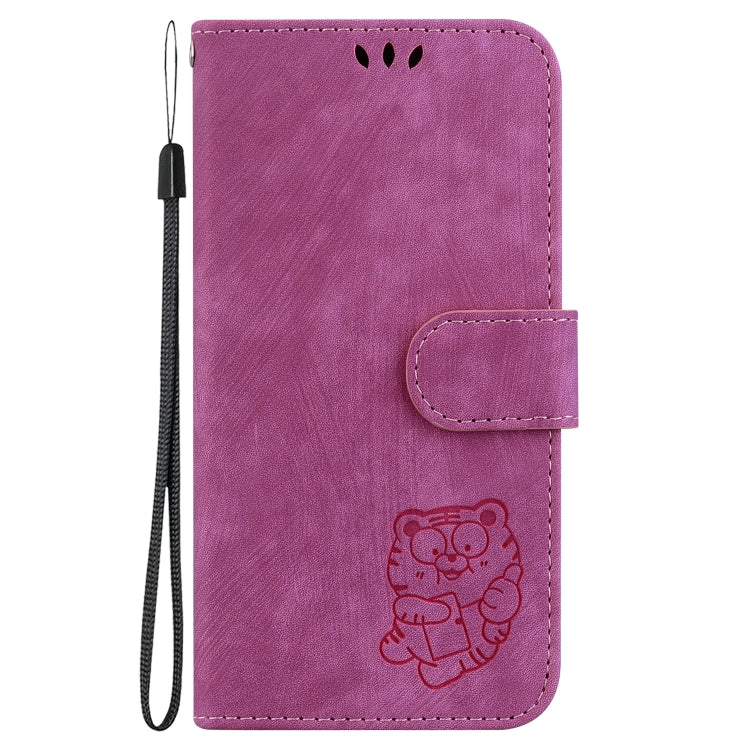 For Google Pixel 9 Pro Little Tiger Embossed Leather Phone Case(Rose Red) - Google Cases by buy2fix | Online Shopping UK | buy2fix