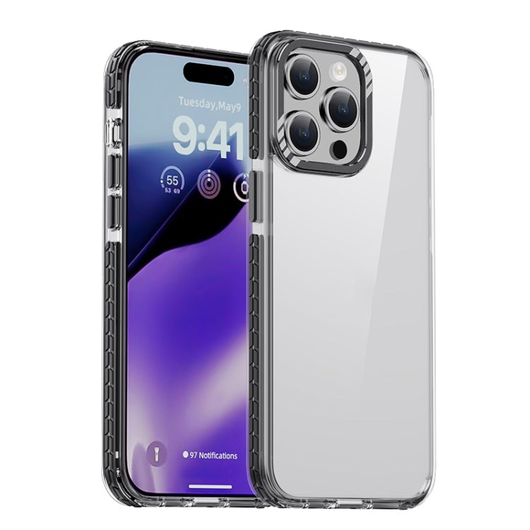 For iPhone 15 Pro Max iPAKY MT Series Transparent PC+TPU Phone Case(Black) - iPhone 15 Pro Max Cases by iPAKY | Online Shopping UK | buy2fix