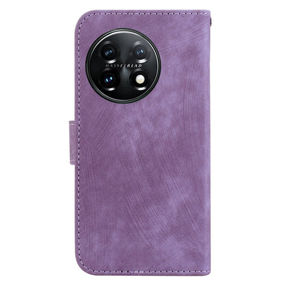 For OnePlus 11 Little Tiger Embossed Leather Phone Case(Purple) - OnePlus Cases by buy2fix | Online Shopping UK | buy2fix