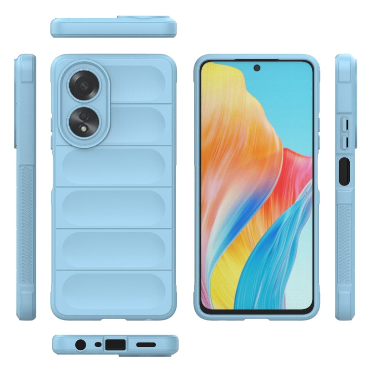 For OPPO A58 4G Global Magic Shield TPU + Flannel Phone Case(Light Blue) - OPPO Cases by buy2fix | Online Shopping UK | buy2fix