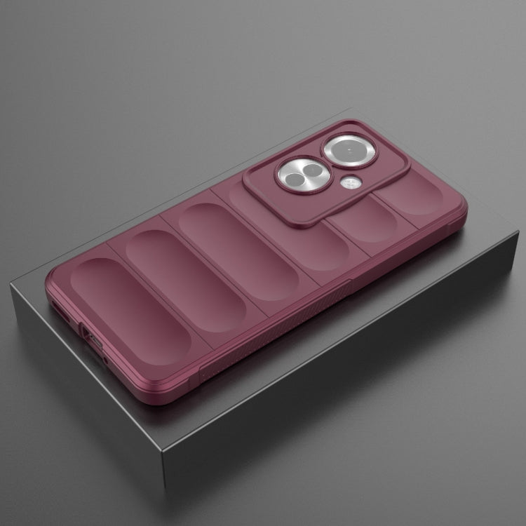 For OPPO Reno11 F 5G Global Magic Shield TPU + Flannel Phone Case(Wine Red) - Reno11 F Cases by buy2fix | Online Shopping UK | buy2fix