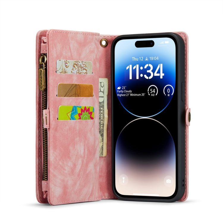 For iPhone 15 Pro Max CaseMe 008 Detachable Multifunctional Leather Phone Case(Pink) - iPhone 15 Pro Max Cases by CaseMe | Online Shopping UK | buy2fix