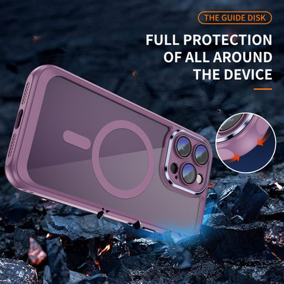 For iPhone 15 Pro MagSafe Magnetic PC + TPU Phone Case with Lens Film(Light Purple) - iPhone 15 Pro Cases by buy2fix | Online Shopping UK | buy2fix