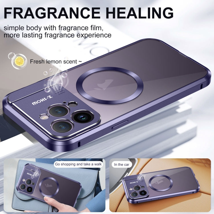 For iPhone 15 Aromatherapy Holder Single-sided MagSafe Magnetic Phone Case(Purple) - iPhone 15 Cases by buy2fix | Online Shopping UK | buy2fix