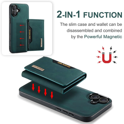 For iPhone 16 Plus DG.MING M2 Series 3-Fold Card Bag Wallet Leather Phone Case(Green) - iPhone 16 Plus Cases by DG.MING | Online Shopping UK | buy2fix