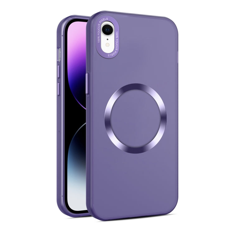 For iPhone XR CD Texture MagSafe Frosted Translucent Phone Case(Dark Purple) - More iPhone Cases by buy2fix | Online Shopping UK | buy2fix