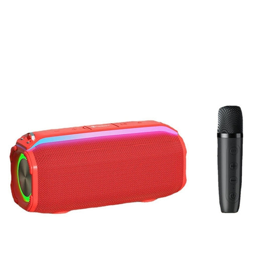 New RiXing NR8809 20W Outdoor Portable TWS Smart Wireless Bluetooth Speaker, Style:Single Mic(Red) - Desktop Speaker by NewRixing | Online Shopping UK | buy2fix