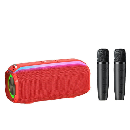 New RiXing NR8809 20W Outdoor Portable TWS Smart Wireless Bluetooth Speaker, Style:Dual Mic(Red) - Desktop Speaker by NewRixing | Online Shopping UK | buy2fix