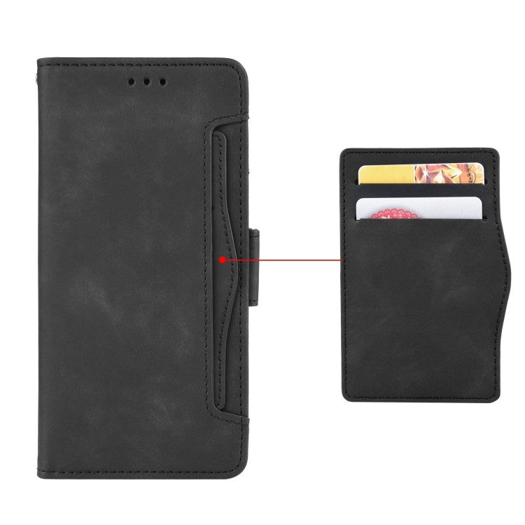 For iPhone 16 Pro Max Skin Feel Calf Texture Card Slots Leather Phone Case(Black) - iPhone 16 Pro Max Cases by buy2fix | Online Shopping UK | buy2fix