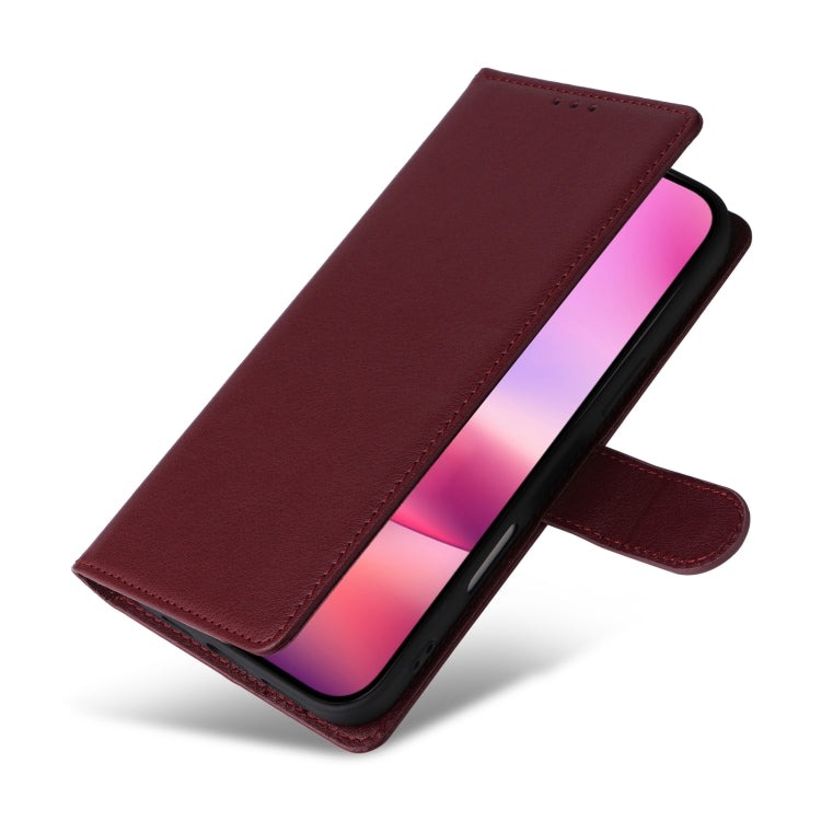 For iPhone 16 Plus Multifunctional Horizontal Flip Leather Phone Case with Three Card Slots(Wine Red) - iPhone 16 Plus Cases by buy2fix | Online Shopping UK | buy2fix