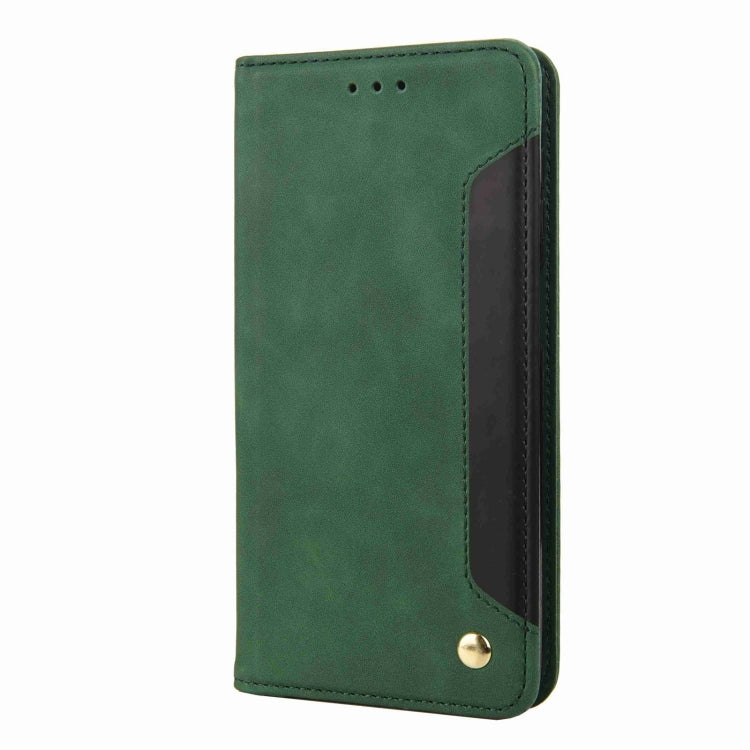 For iPhone 16 Pro Max Skin Feel Splicing Leather Phone Case(Green) - iPhone 16 Pro Max Cases by buy2fix | Online Shopping UK | buy2fix