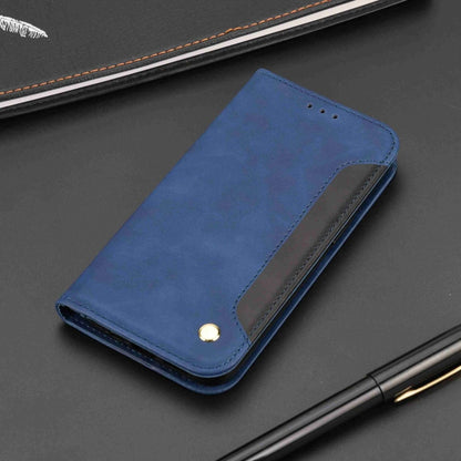 For iPhone 16 Pro Skin Feel Splicing Leather Phone Case(Blue) - iPhone 16 Pro Cases by buy2fix | Online Shopping UK | buy2fix