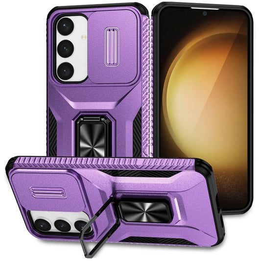 For Samsung Galaxy S24 5G / S25 5G Sliding Camshield Holder Phone Case(Purple) - Galaxy S24 5G Cases by buy2fix | Online Shopping UK | buy2fix