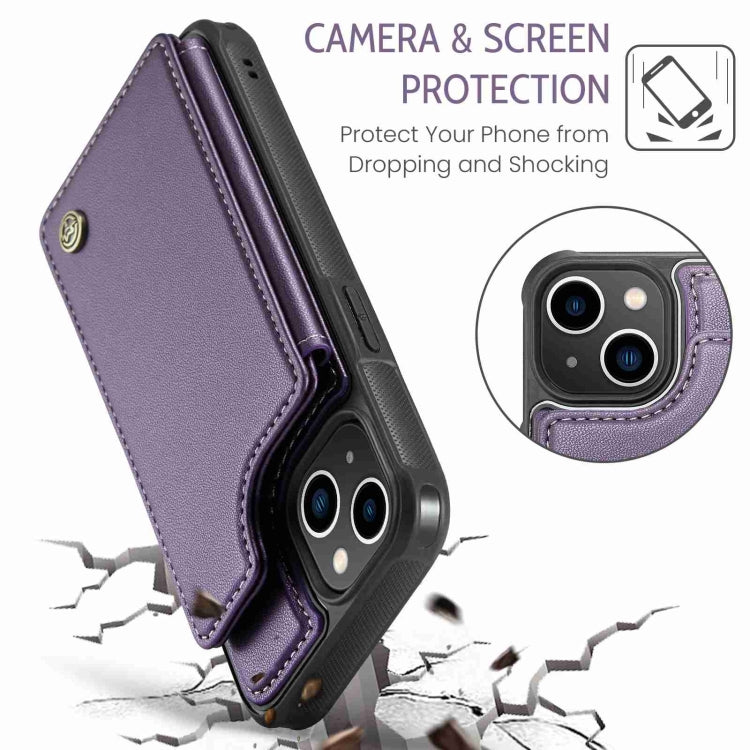 For iPhone 13 CaseMe C22 Card Slots Holder RFID Anti-theft Phone Case(Purple) - iPhone 13 Cases by CaseMe | Online Shopping UK | buy2fix