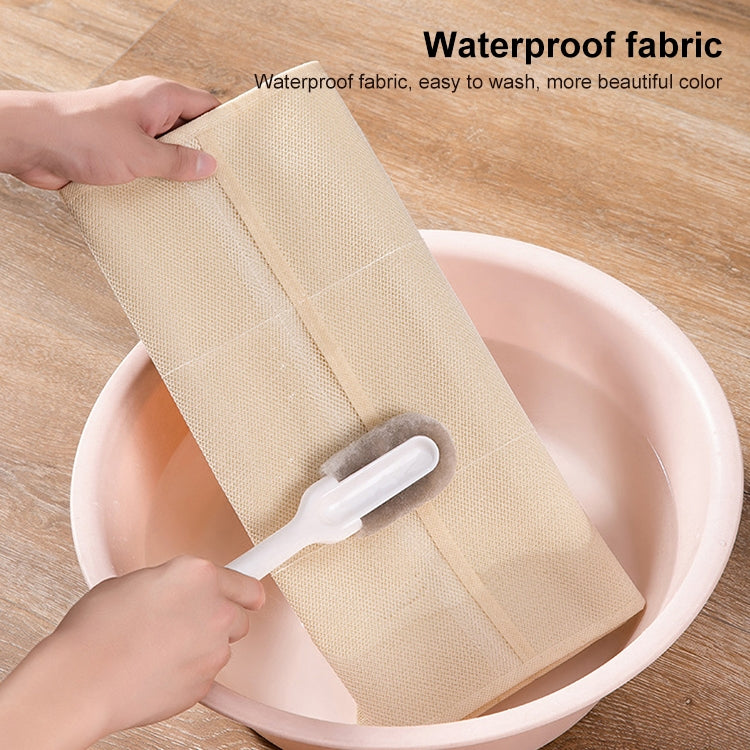 6+6 Grids Underwear Storage Bag Non-woven Double-sided Hanging Storage Bag(Beige) - Storage Bags by buy2fix | Online Shopping UK | buy2fix