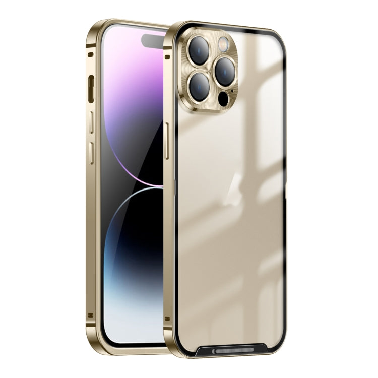 For iPhone 16 Pro Frosted Metal Phone Case(Gold) - iPhone 16 Pro Cases by buy2fix | Online Shopping UK | buy2fix