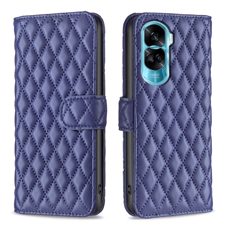 For Honor 90 Lite/X50i Diamond Lattice Wallet Flip Leather Phone Case(Blue) - Honor Cases by buy2fix | Online Shopping UK | buy2fix