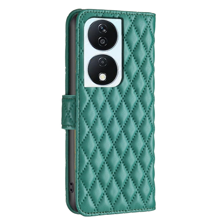 For Honor X7b Diamond Lattice Wallet Flip Leather Phone Case(Green) - Honor Cases by buy2fix | Online Shopping UK | buy2fix